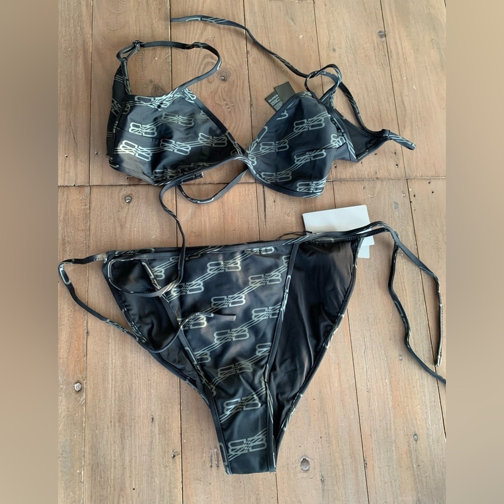 BALENCIAGA Logo Printed Stretch Tech Bikini NWT - Picture 4 of 8